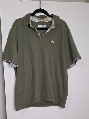 Tommy Bahama Olive Green Polo with Contrast Trim